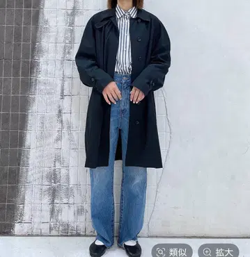 JEANASIS 스텐 블랙 하프 코트