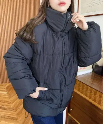 다운 코트 아우터 블랙