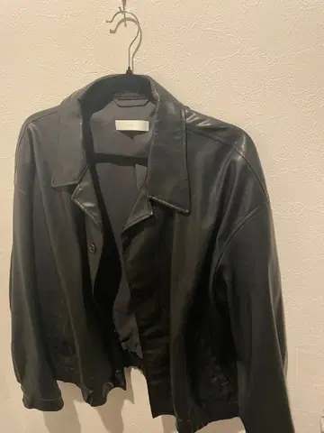 WYM 남성용 블랙 인조 가죽 오버 사이즈 자켓