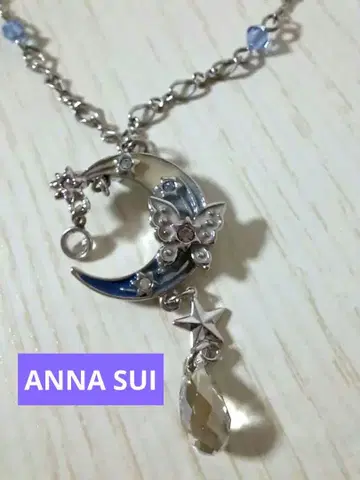 ANNA SUI 달과 나비 디자인 목걸이