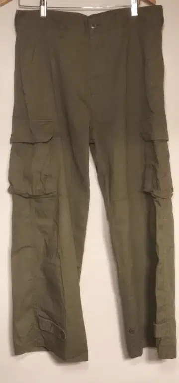 [초와이드] BEAMS 와이드 카고 팬츠 L 사이즈 밀리터리 올리브