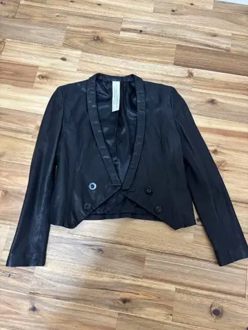 블랙 가죽 숏 자켓