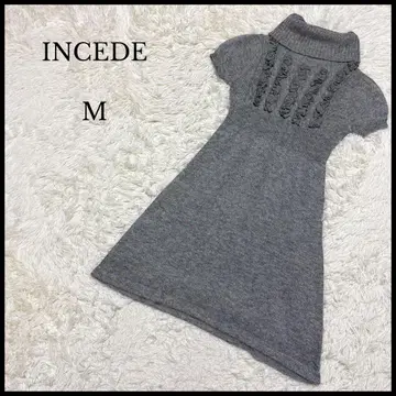 [ INCEDE ] 인시드 터틀넥 니트 원피스 M 그레이 깔끔한