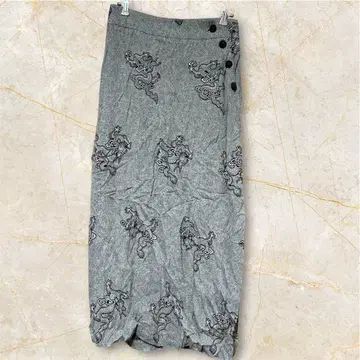 Max & Mabel 타이트 스커트 직물 프린트 롱 스커트 슬릿