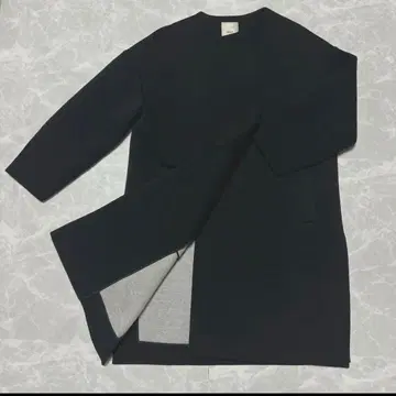 ebure 에부르 종이상자 니트 노카라 코트 36 블랙