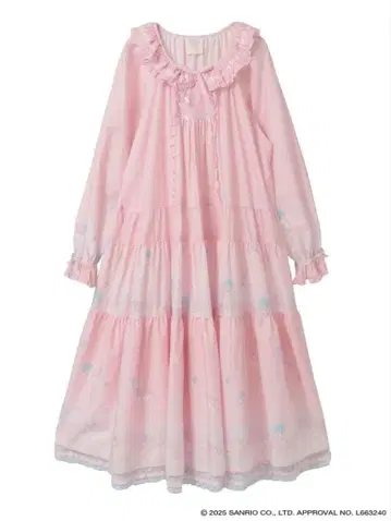 Little Twin Stars x PINK HOUSE 패턴 미디 원피스