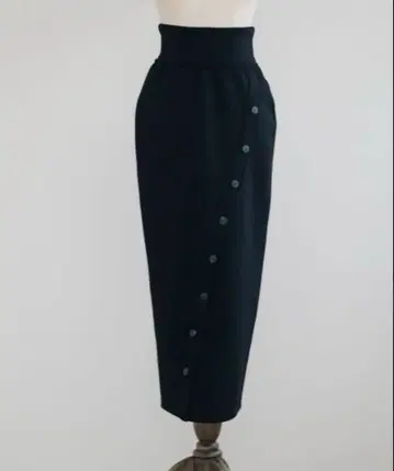 pois_jp 버튼 라인 스커트 블랙 S 사이즈