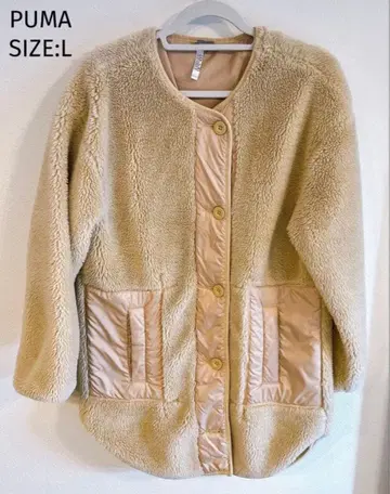 PUMA 여성용 보아 아우터 L 베이지 푸마 복슬복슬 점퍼