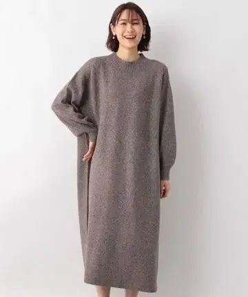 글로벌 워크 후와후와 Hug me 니트 원피스 브라운