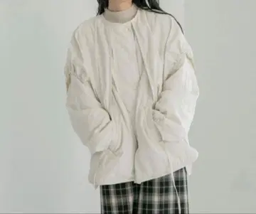 로리즈팜 퀼팅 자켓 에어 서멀 레이어드 후 자켓