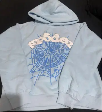 sp5der 스카이블루 후드티 큐빅