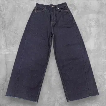 [ 미사용품 ] BABYLONE/바빌론 배럴 레그 데님 PT 네이비 38