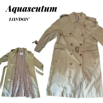 Aquascutum 영국 베이지 트렌치코트 London 체크