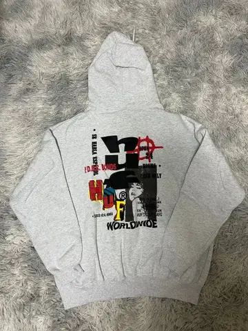 HUF 그래픽 그레이 후드티 L