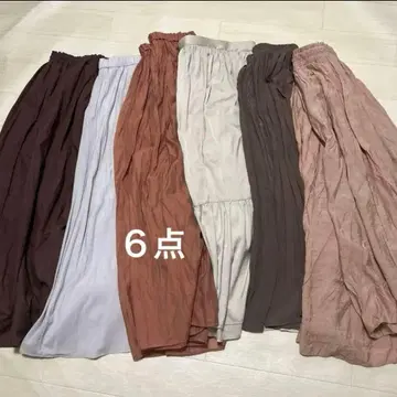 6점 L 사이즈 묶음 판매 여성용 원피스 스커트 긴팔 플리츠