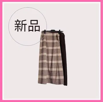 QUEENS COURT 체크 플리츠 스커트