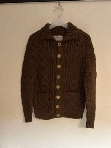 INVERALLAN 3A 가디건 인버아란 영국제 브라운 택