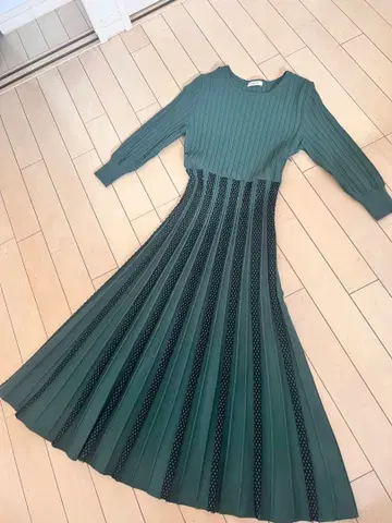 새상품급 FRAY I.D 그린 니트 원피스 프리 사이즈