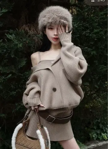 Darich 로우웨스트 디자인 니트 원피스 MOC 프리 사이즈