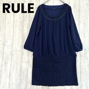 디노스 RULE 원피스 M 레이스 절개 네이비