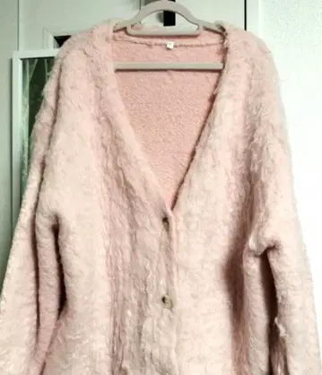 coca 모헤어풍 니트 가디건 핑크 L 사이즈