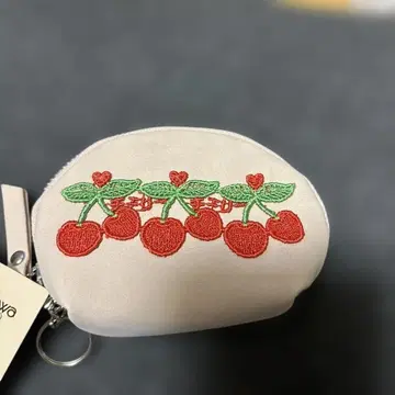 Chikazawa 체리 자수 키링 파우치