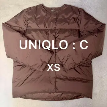 유니클로 C 라이트 다운 자켓 노카라 XS 브라운 새상품급