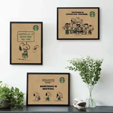 스누피 x 스벅 3종 세트 크라프트지 A4 사이즈 포스터 가격 인하 가능