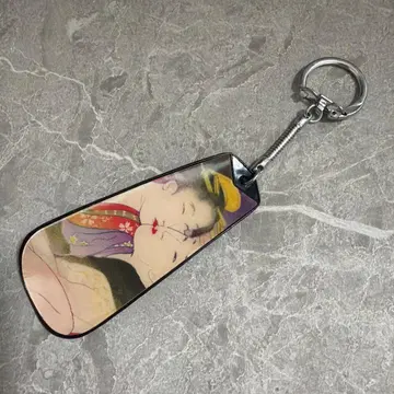 춘화 아트 워크 구두 주걱 키링 빨간색 렌티큘러