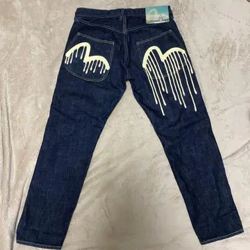 EVISU 에비수 청바지 드롭 갈매기 페인트