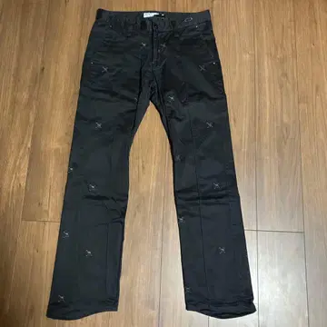 OAKLEY 골프 팬츠 34 스컬 자수 올 패턴 오클리 블랙