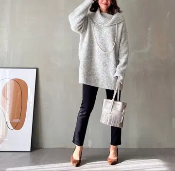 FASHFREN 푸들 튜닉 니트 그레이