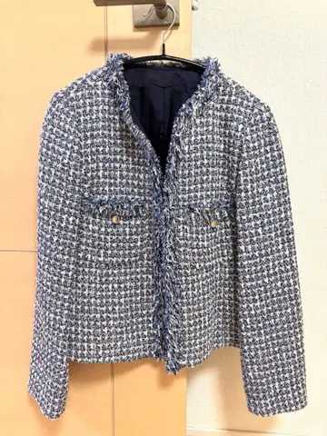 ANAYI 네이비 트위드 자켓 38