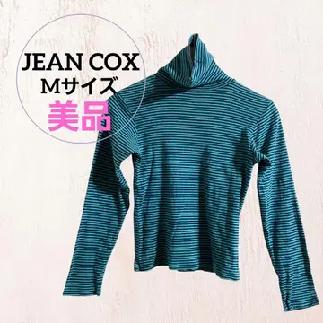 JEAN COX 그린 스트라이프 터틀넥 M 사이즈