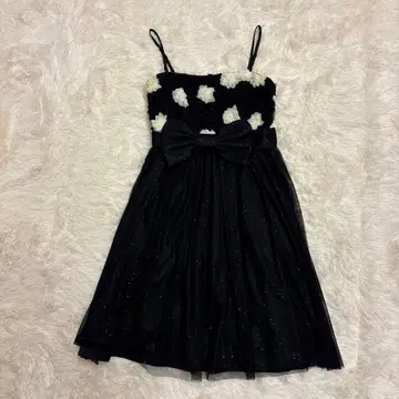 레스트로즈 드레스 원피스 블랙 튤 M 사이즈 2 벨트 포함