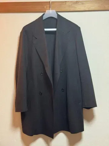 PLST 프레셔스 니트 멜톤 더블 브레스트 코트