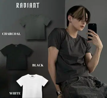 완판템 RADIANT 란쿤 크롭 T셔츠 블랙 짧은 기장