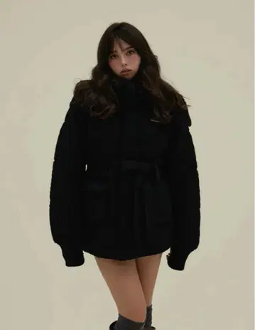 andmary Mary 퀼팅 니트 쉐입 재킷