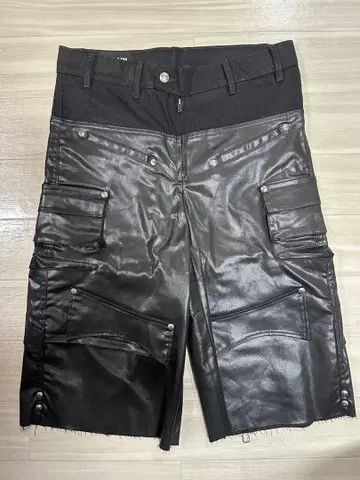 [ OPIUM ] VILLAIN 가죽 카고 조거 팬츠