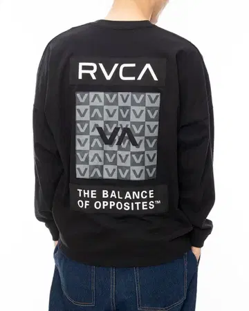 RVCA 백 프린트 긴팔 티셔츠 블랙