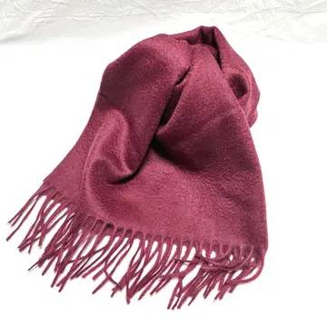 100% 캐시미어 버건디 프린지 머플러