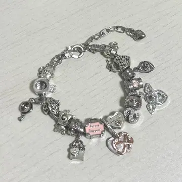 실버 참 포함 팔찌