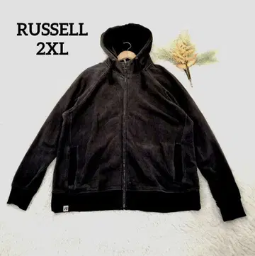 러셀 남성용 후드티(2XL) 블랙 코튼 집업