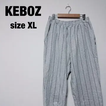 KEBOZ 스트라이프 스웨트 팬츠 조거 팬츠 솔기 스트라이프 XL