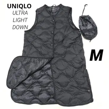 UNIQLO 울트라 라이트 다운 베스트 롱 블랙 수납 봉투 포함 M