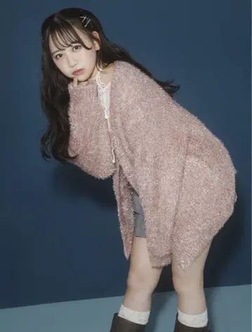 jouetie 라메 샤기 니트 V넥 가디건