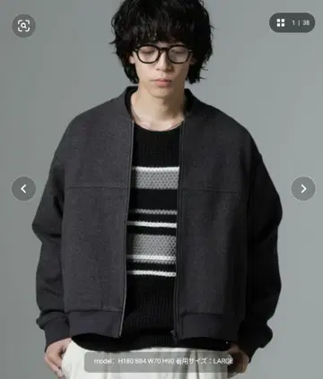 [미사용 새상품] [NJ/CLUB] 멜톤 카르제 블루종 집업 자켓