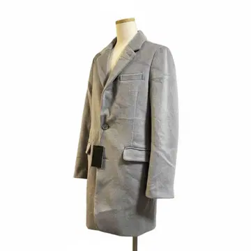 NINE 그레이 체스터 코트 울 혼방 원단