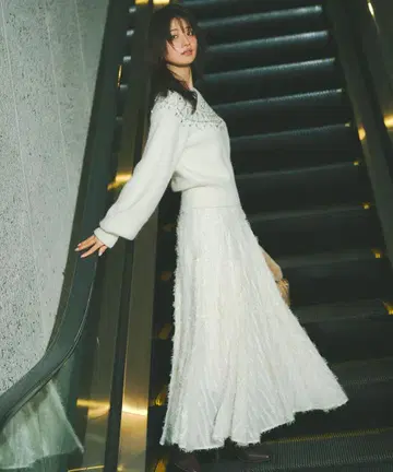 COCO DEAL 웨이브 플러피 플레어 스커트 오프 1