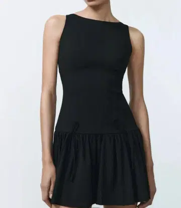 ZARA 리본 블랙 슬리브리스 미니 원피스 택 포함